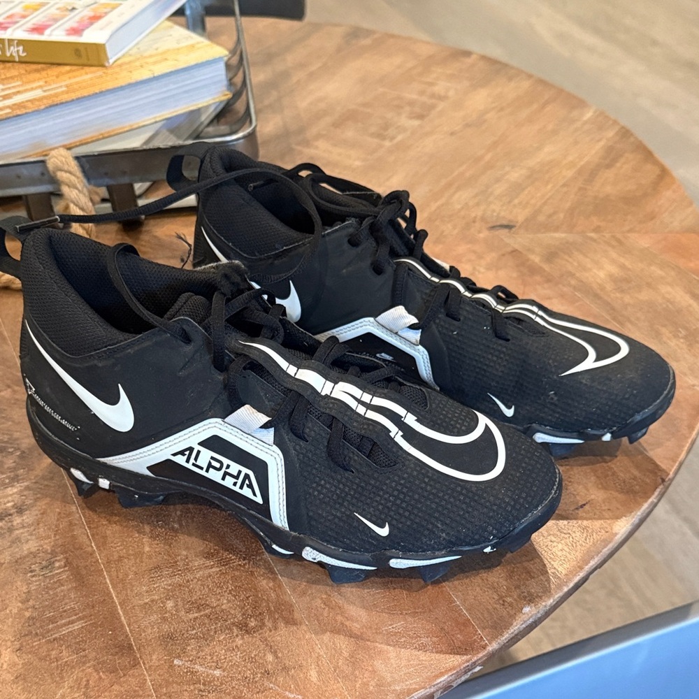 Nike Alpha Black and White Athletic Cleats